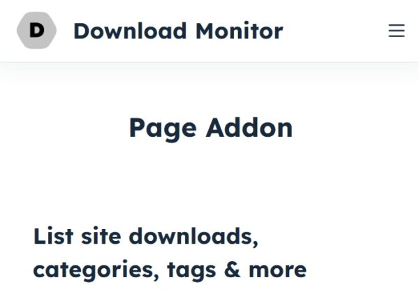 Download Monitor Page Addon