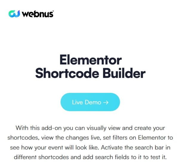 Elementor Shortcode Builder for MEC