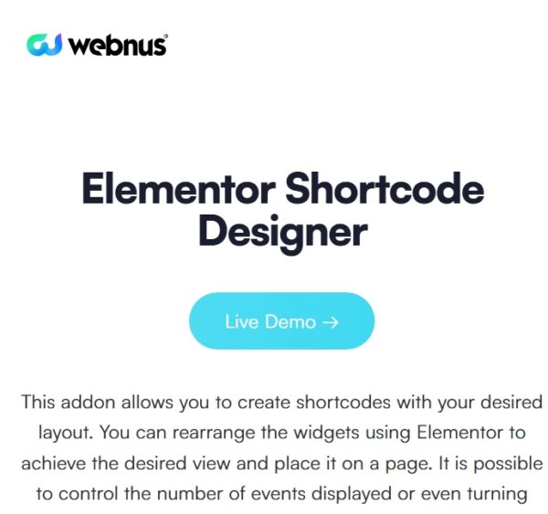 Elementor Shortcode Designer for MEC