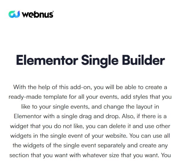 Elementor Single Builder for MEC