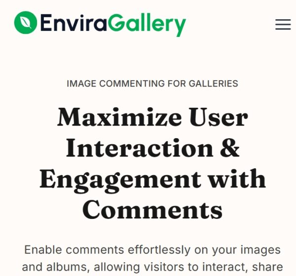 Envira Gallery Comments Addon