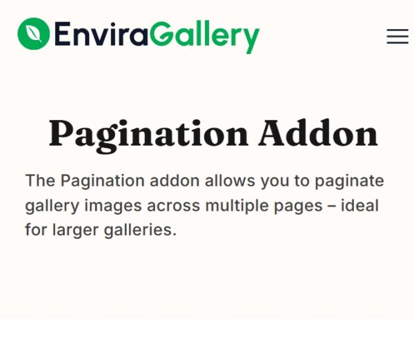 Envira Gallery Pagination Addon