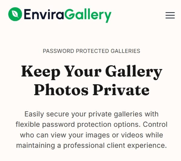 Envira Gallery Password Protection Addon