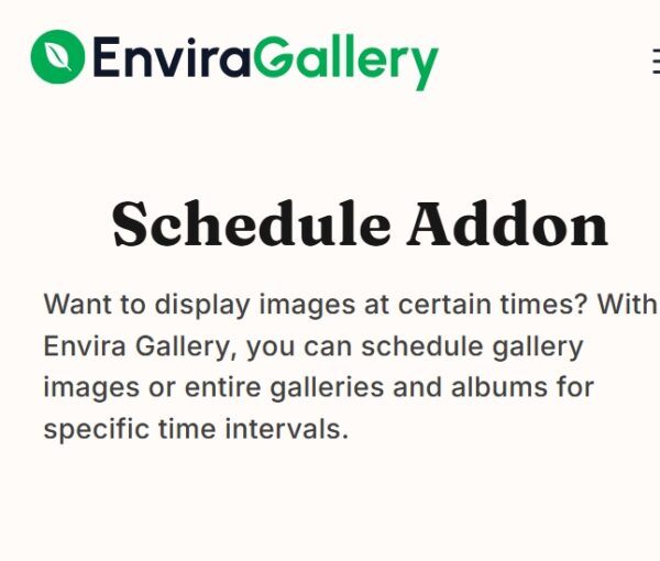 Envira Gallery Schedule
