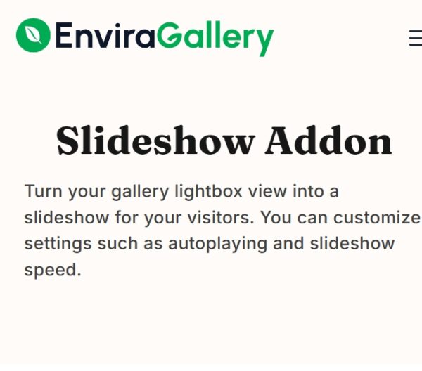 Envira Gallery Slideshow Addon