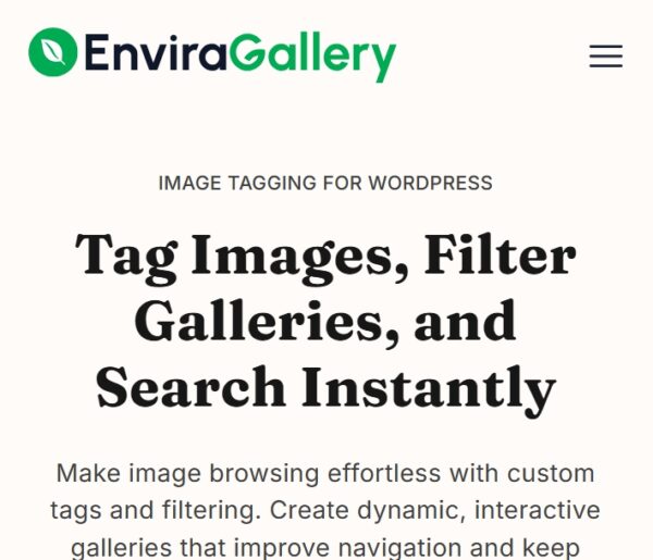 Envira Gallery Tags Addon