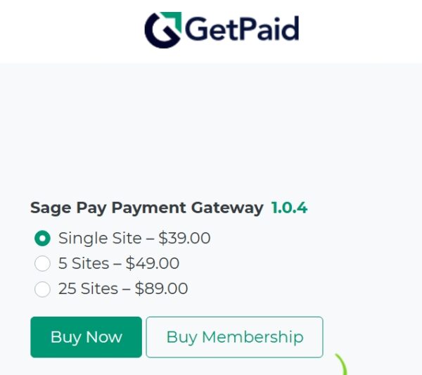 GetPaid Sage Pay Payment Gateway