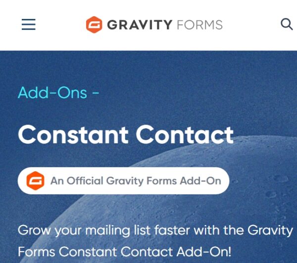 Gravity Forms Constant Contact