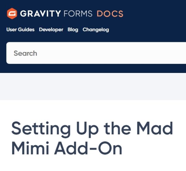 Gravity Forms Mad Mimi