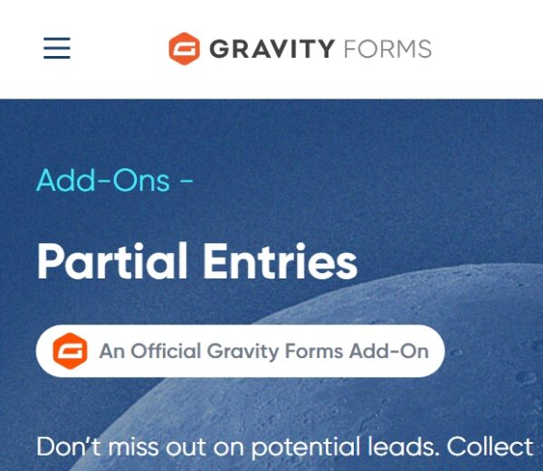 Gravity Forms Partial Entries