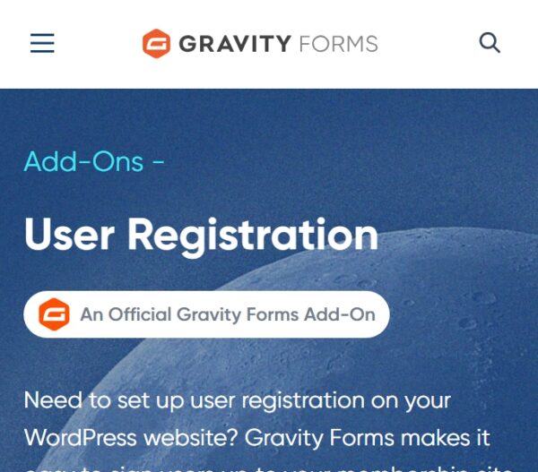 Gravity Forms User Registration