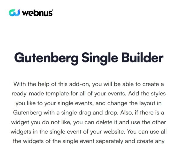 Gutenberg Single Builder for MEC