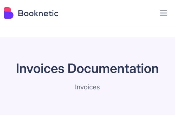 Invoices for Booknetic