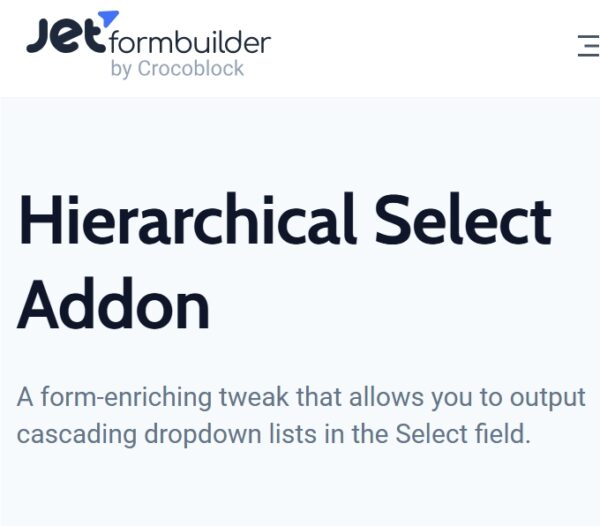 JetFormBuilder Hierarchical Select