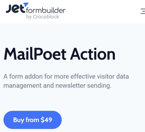 JetFormBuilder MailPoet Action