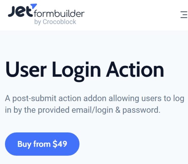JetFormBuilder User Login Action