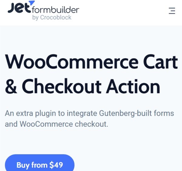 JetFormBuilder WooCommerce Cart & Checkout Action