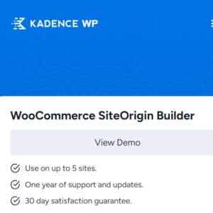 Kadence WooCommerce SiteOrigin Builder