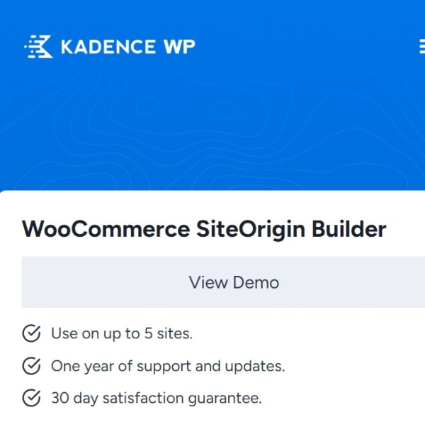 Kadence WooCommerce SiteOrigin Builder