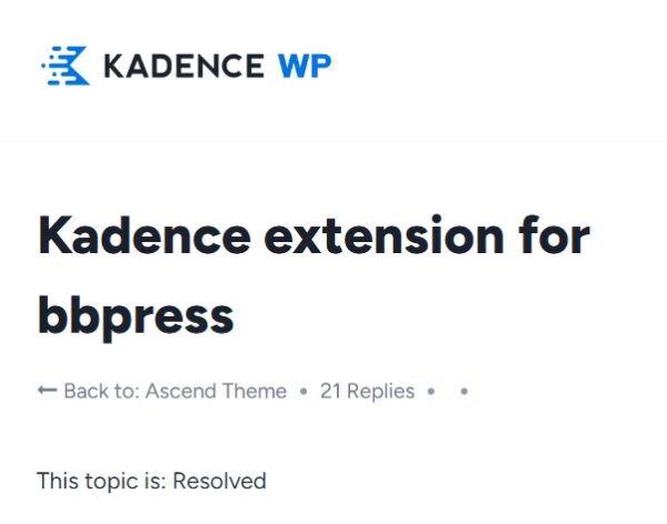 Kadence bbPress Design Support Forums