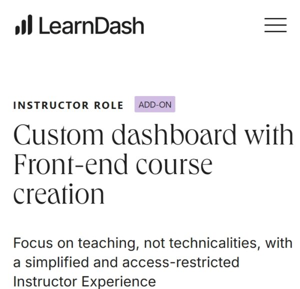 LearnDash Instructor Role