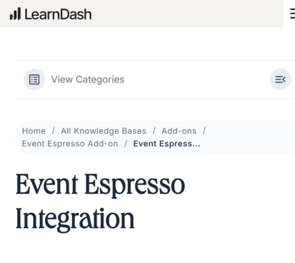 LearnDash LMS Event Espresso Integration