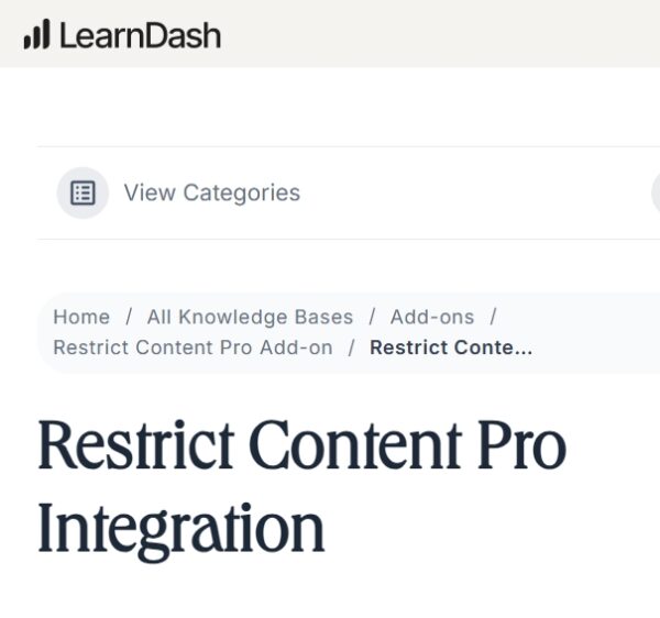 LearnDash LMS Restrict Content Pro