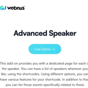 Modern Events Calendar Advanced Speaker