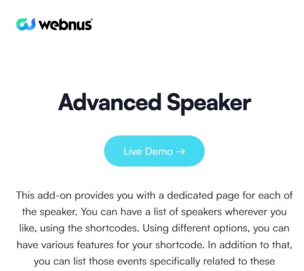 Modern Events Calendar Advanced Speaker