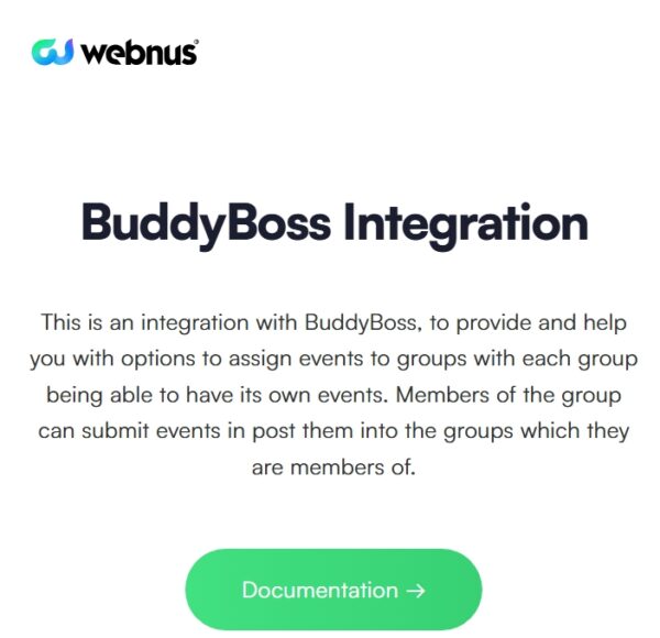 Modern Events Calendar BuddyBoss Integration
