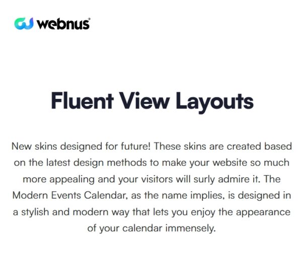Modern Events Calendar Fluent View Layouts