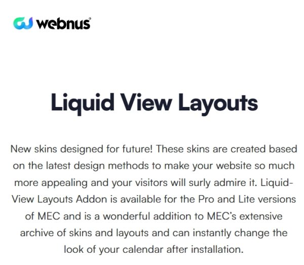 Modern Events Calendar Liquid Layouts