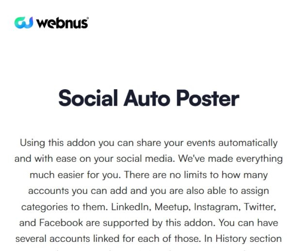 Modern Events Calendar Social Auto Poster