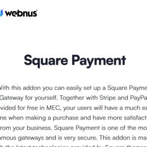 Modern Events Calendar Square Payment