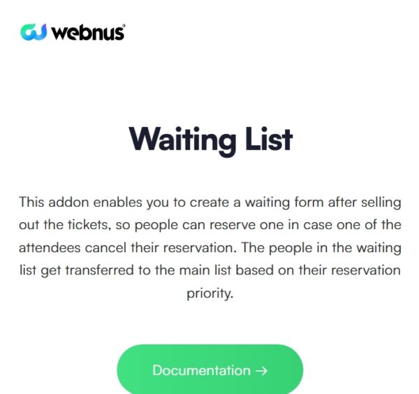 Modern Events Calendar Waiting List