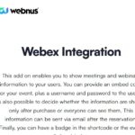 Modern Events Calendar Webex Integration