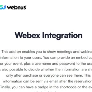 Modern Events Calendar Webex Integration