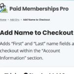 Paid Memberships Pro Add Name to Checkout