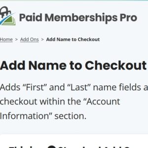 Paid Memberships Pro Add Name to Checkout