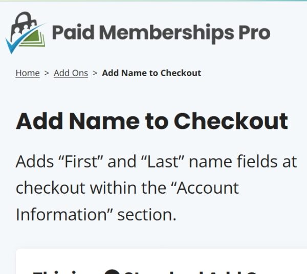 Paid Memberships Pro Add Name to Checkout