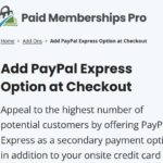 Paid Memberships Pro Add PayPal Express
