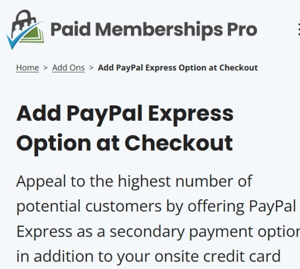 Paid Memberships Pro Add PayPal Express
