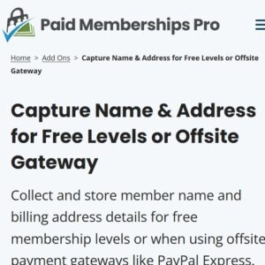 Paid Memberships Pro Address For Free Levels