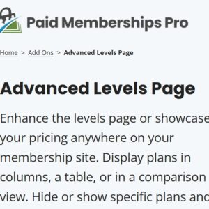 Paid Memberships Pro Advanced Levels Page Shortcode