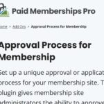 Paid Memberships Pro Approvals