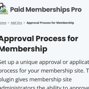 Paid Memberships Pro Approvals