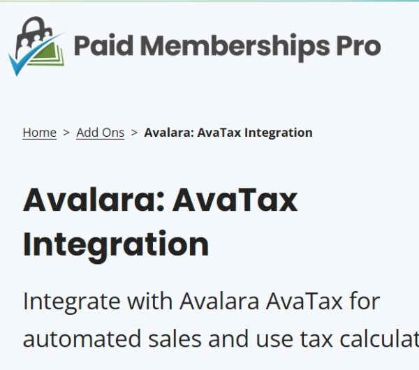 Paid Memberships Pro AvaTax