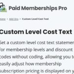 Paid Memberships Pro Custom Level Cost Text Add On