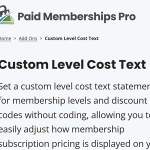 Paid Memberships Pro Custom Level Cost Text Add On