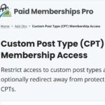 Paid Memberships Pro Custom Post Type